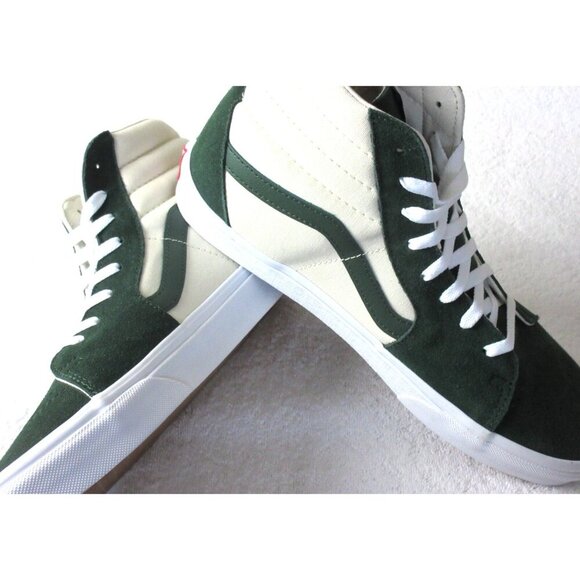 Vans Sk8-Hi Men's Mountain View Green White Canvas Suede shoes Size 11.5 NIB - Picture 4 of 5